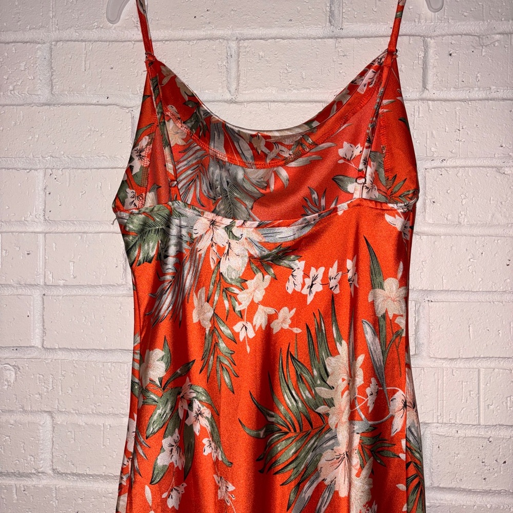 Orange Floral Maxi Dress - Picture 3 of 3